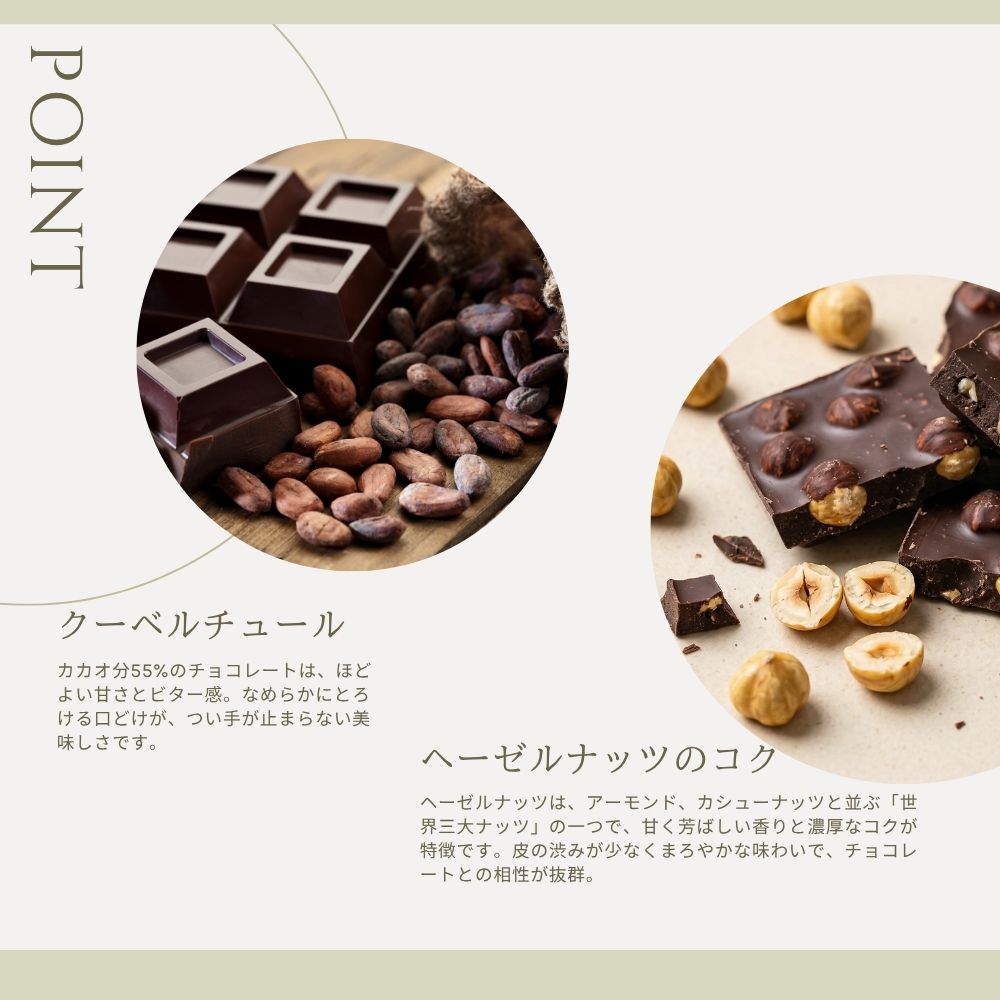 「お試し割れチョコ」本格クーベルチュール55% のパティシエ 手作り 割れチョコ <ヘーゼルナッツ>  冷蔵発送